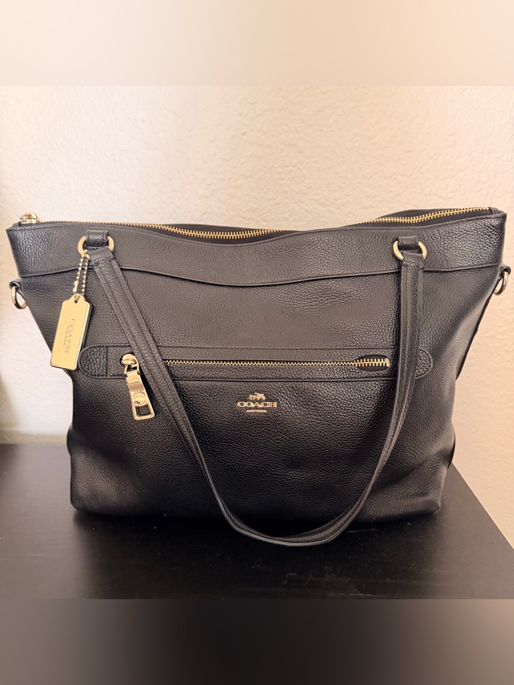 Coach Tyler Tote in Pebble Leather large shoulder tote bag